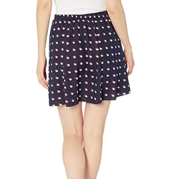 NWT BCBGeneration Navy Polka Dot Mini Flare Skirt - Picture 2 of 3